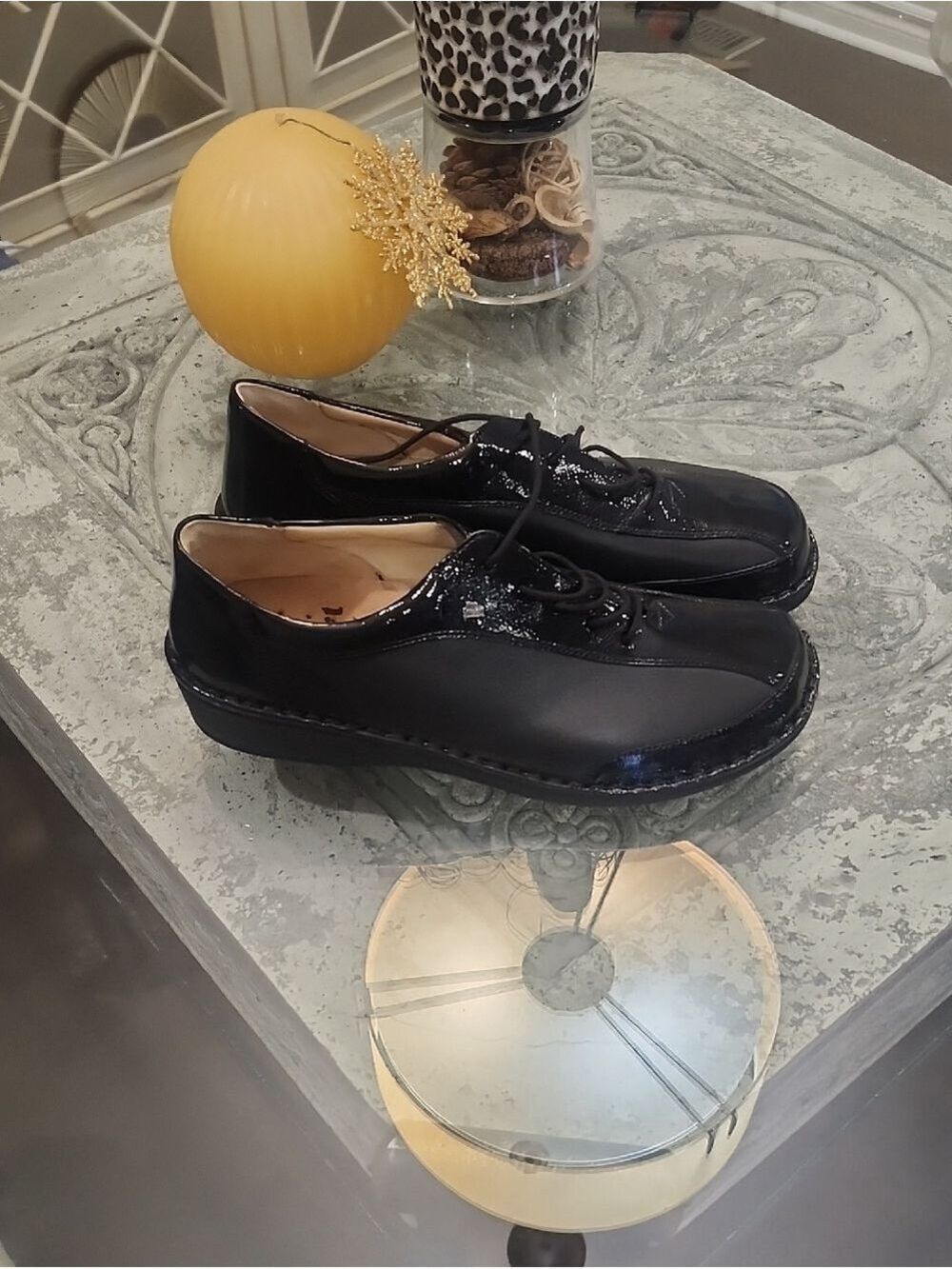 Finn Comfort Mens Black Leather Comfort Shoes 9.5/ 43 New